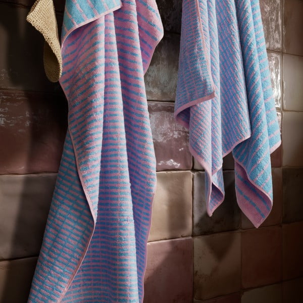 Prosop albastru/roz din amestec de bambus din frotir 70x140 cm Nuance – JUNA-image-3