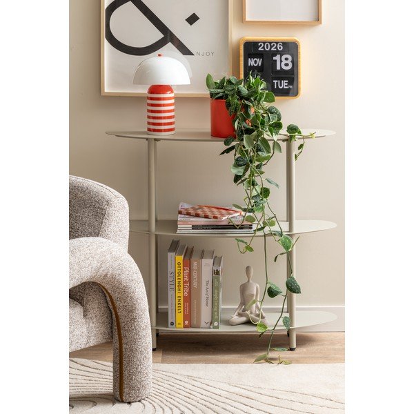 Etajeră gri din metal 90x82x28 cm Riqueza – Leitmotiv-image-4