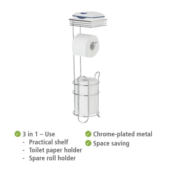 Suport pentru hârtie igienică argintiu din oțel cromat – Wenko-image-4