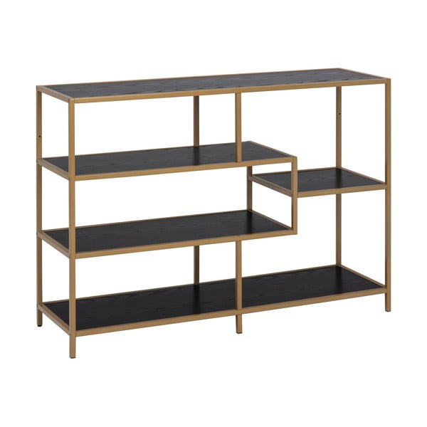 Bibliotecă neagră/aurie 114x78 cm Seaford – Actona-image-2