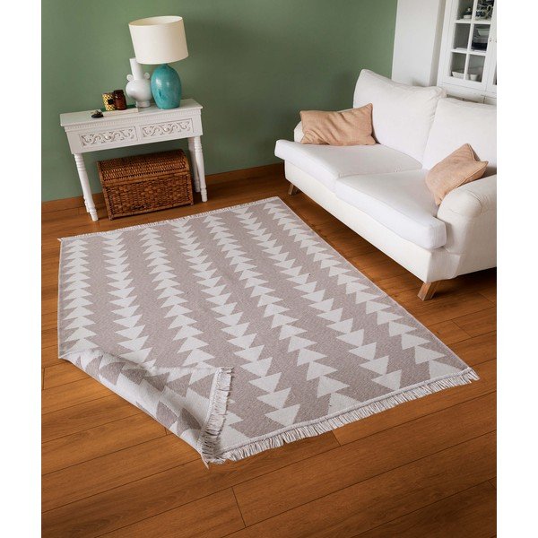 Covor din bumbac Oyo home Duo, 60 x 100 cm, alb-bej-image-2