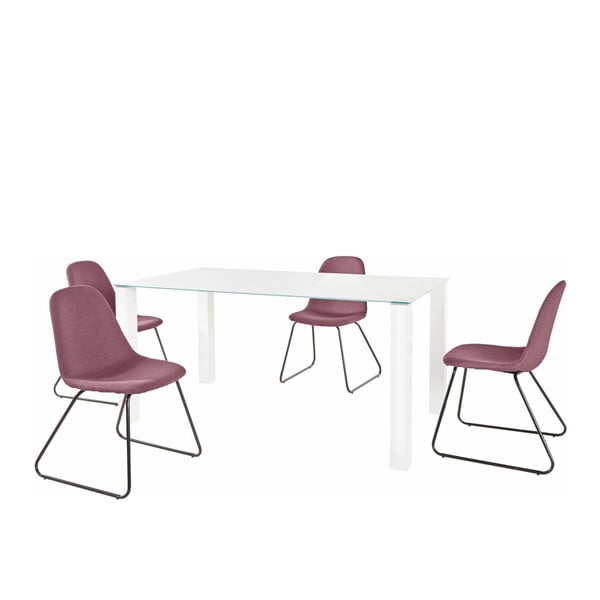 Set masă cu 4 scaune Støraa Dante Colombo Duro, roşu