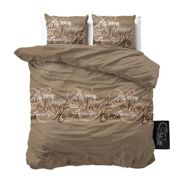 Lenjerie de pat din bumbac Dreamhouse Royal, 240 x 200 cm, gri - maro 