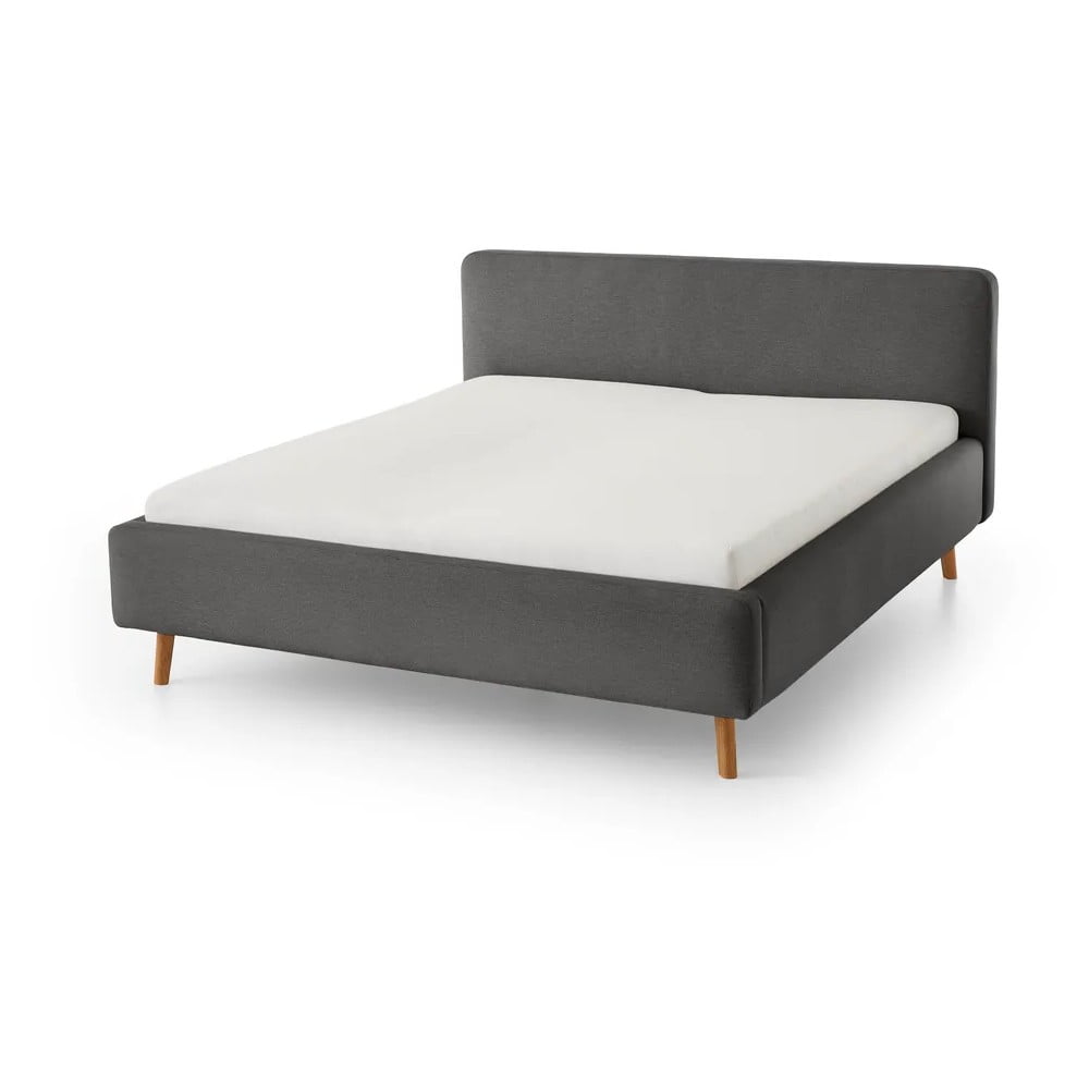 Pat gri antracit tapițat fără somieră 120x200 cm Mattis – Meise Möbel