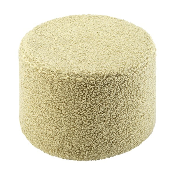 Puf de copii verde cu tapițerie din țesătură bouclé – Wigiwama