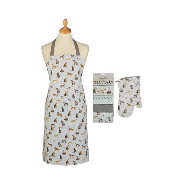 Set cu prosoape, șorț și mănușă de bucătărie 5 buc. Curious Cats – Cooksmart ®
