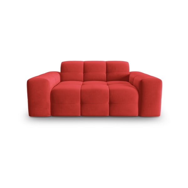 Canapea roșie cu tapițerie din catifea 156 cm Kendal – Micadoni Home