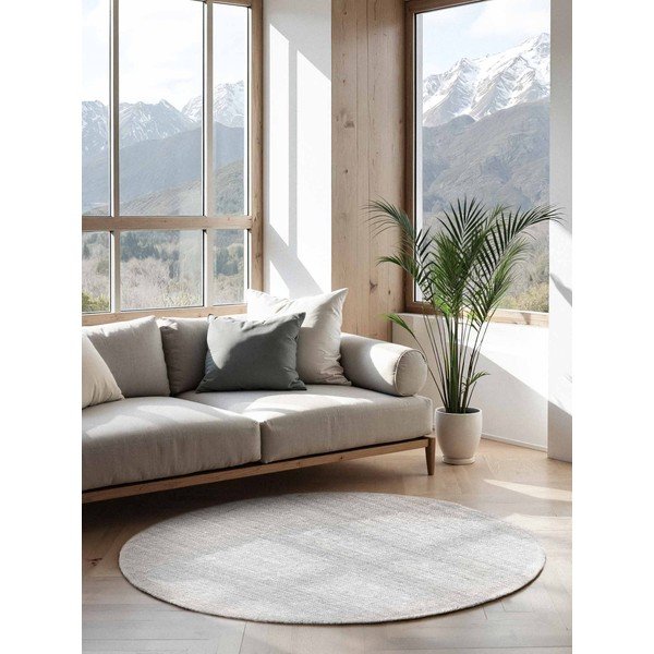 Covor gri deschis reversibil/țesut manual rotund din iută ø 200 cm Bouclé Jaipur – Hanse Home-image-1