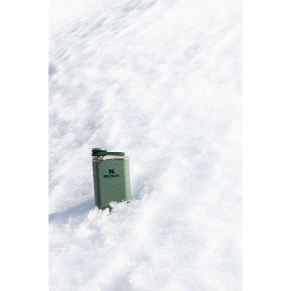 Sticlă de buzunar verde din oțel inoxidabil 230 ml Easy-Fill Wide Mouth Flask Hammer Tone Green – Stanley-image-1