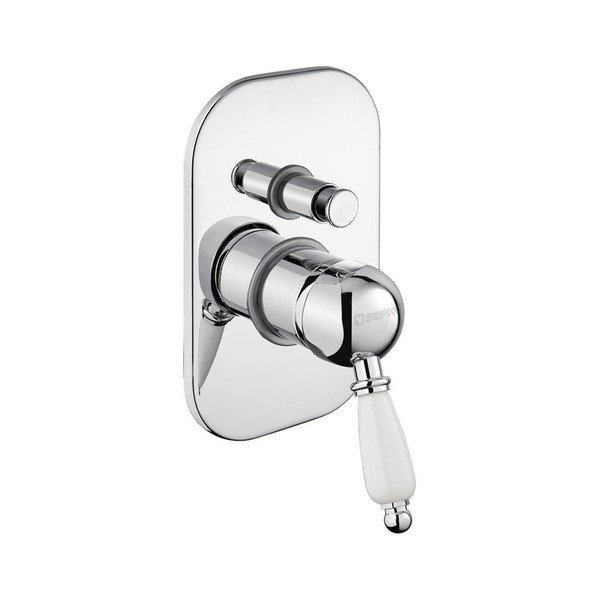 Baterie argintie pentru duș încastrată (2 ieșiri) Kirké White – Sapho