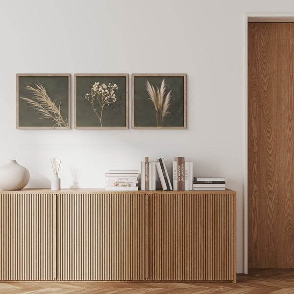 Tablouri 3 buc. 30x30 cm Pampas – Styler-image-2