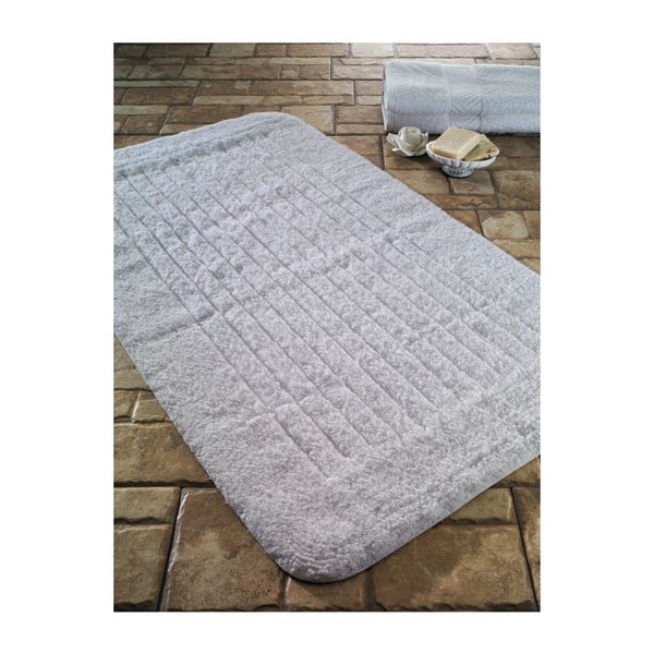 Covoraș de baie din bumbac Confetti Bathmats Cotton Stripe, 60 x 100 cm, alb
