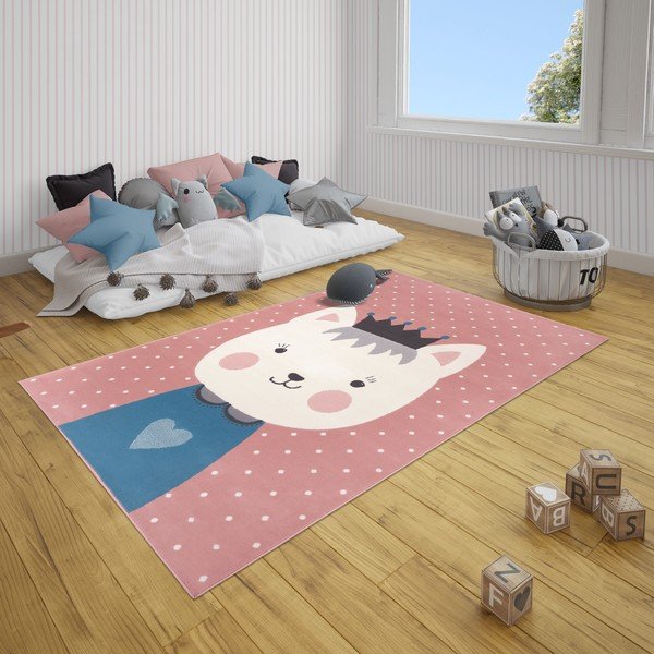 Covor pentru copii Hanse Home Adventures Kitty Bonny, 160x220 cm, roz-image-1