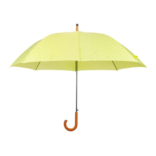 Umbrelă cu mâner din lemn Esschert Design Rain, galben