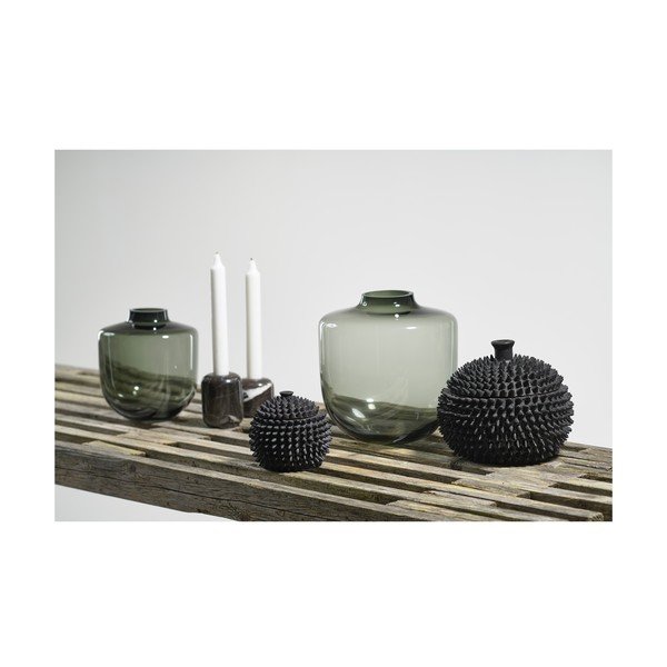 Vază gri din sticlă (înălțime 21 cm) Daun – Villa Collection-image-4