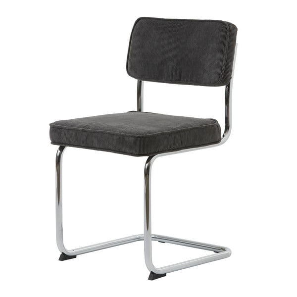 Scaun de dining gri din catifea reiată Rupert – Unique Furniture