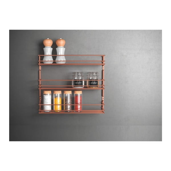 Suport cu 3 rafturi pentru mirodenii Metaltex, arămiu-image-1