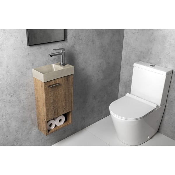 Chiuvetă mică pentru WC gri deschis din beton 31x17 cm Piccolino – Sapho-image-4