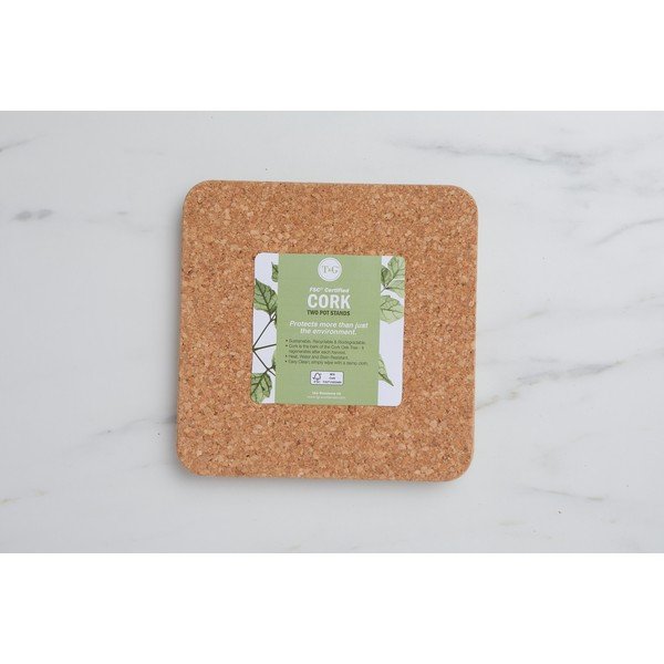 Set 2 suporturi din plută pentru oale T&G Woodware, 20 x 20 cm-image-1