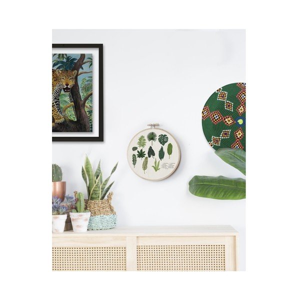Decorațiune de perete Surdic Stitch Hoop Leafes Index, ⌀ 27 cm-image-1