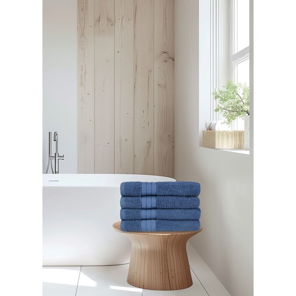 Prosoape albastre 4 buc. din bumbac din frotir 50x100 cm – Good Morning-image-3