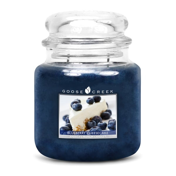Lumânare parfumată în recipient de sticlă Goose Creek Blueberry Cheesecake, 75 ore de ardere