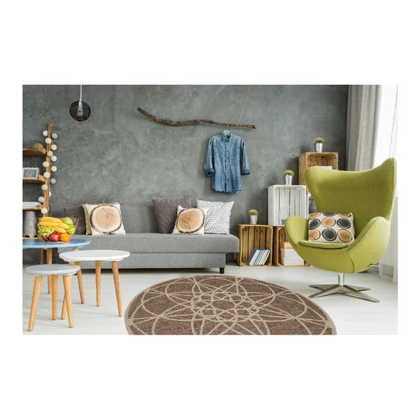 Covor adecvat pentru exterior Floorita Tondo Mink, ⌀ 194 cm, maro-image-4