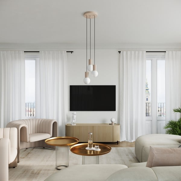 Veioză taupe cu abajur din sticlă (înălțime 19 cm) Orbital – Sollux-image-4