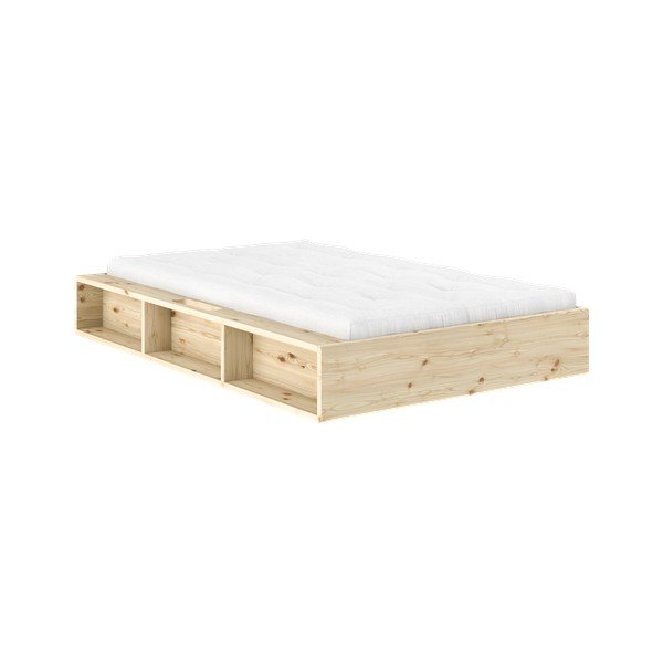 Pat în culoare naturală deschisă din lemn de pin fără tăblie cu somieră 120x200 cm Ziggy – Karup-image-1