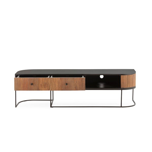 Comodă TV în culoare naturală din lemn de mango 160x45x40 cm Curve – MOME-image-4