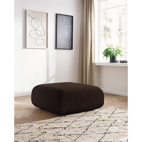 Taburet maro închis cu tapițerie din catifea reiată Lecomte – Bobochic Paris-image-4