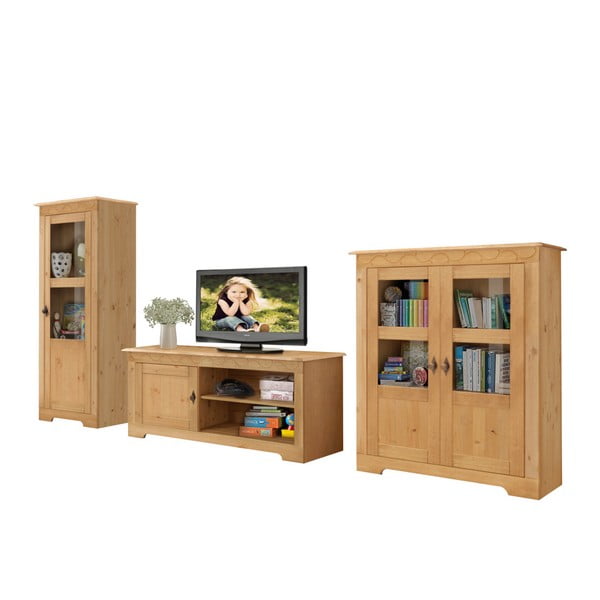 Set 3 piese de mobilier din lemn de pin pentru sufragerie Støraa Lando