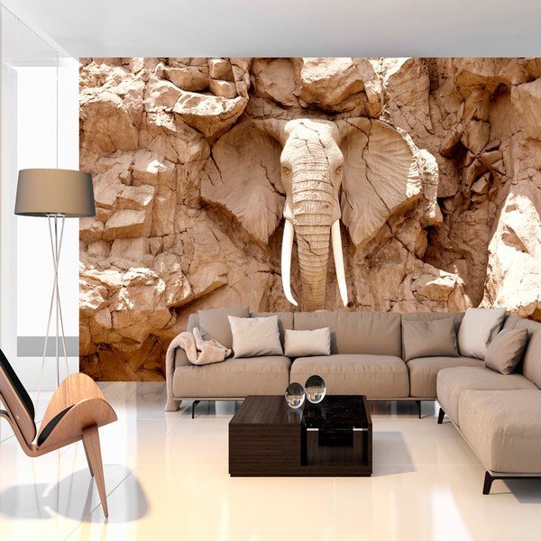 Tapet în format mare Artgeist Stone Elephant, 200 x 140 cm-image-1