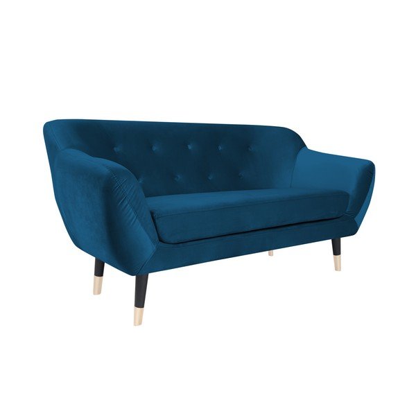 Canapea Mazzini Sofas AMELIE cu picioare negre, albastru, 158 cm-image-2