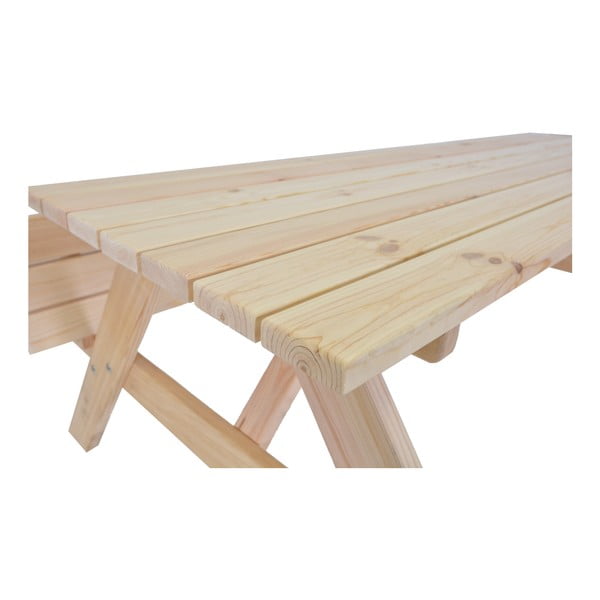 Set de dining pentru grădină natural din lemn pentru 4 persoane Piknic – Rojaplast-image-2