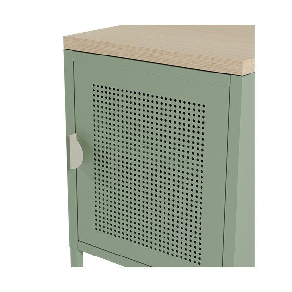 Noptieră verde-mentă/în culoare naturală din metal Sayla – Marckeric-image-4