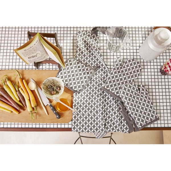 Șorț din bumbac Tiseco Home Studio Square, gri-image-1