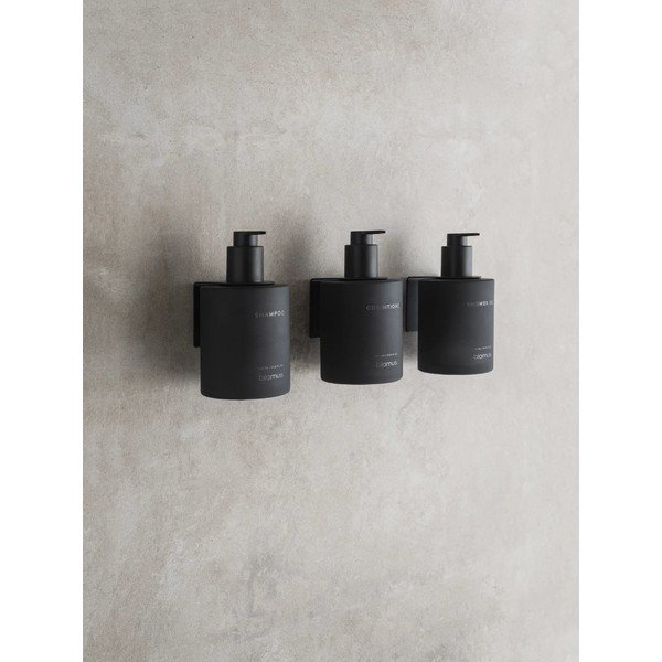 Dozatoare de săpun lichid negre 3 buc. de montat pe perete din sticlă 350 ml Kirei – Blomus-image-1