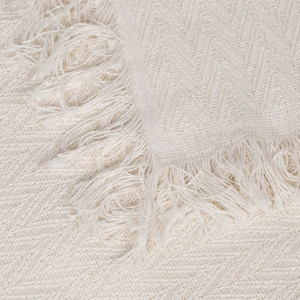 Cuvertură crem din bumbac reciclat 180x260 cm Spike – Ixia-image-3