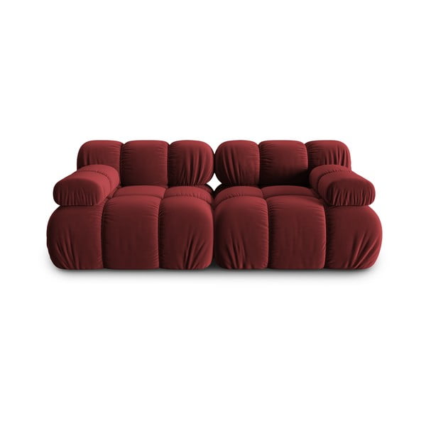 Canapea roșie cu tapițerie din catifea 188 cm Bellis – Micadoni Home
