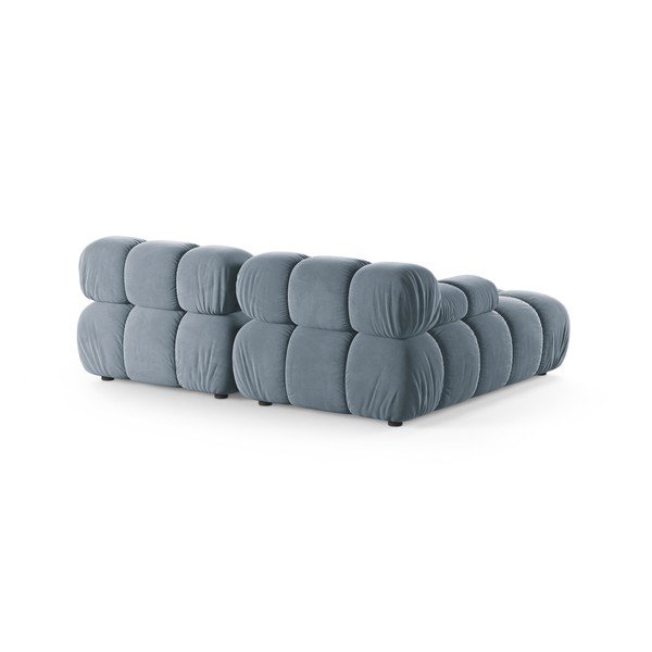 Colțar modular gri cu tapițerie din catifea (cu colț pe partea stângă/cu șezlong) – Micadoni -image-3