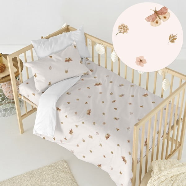 Lenjerie de pat pentru copii din bumbac pentru pătuț 100x120 cm Butterfly – Happy Friday