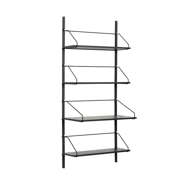 Etajeră de perete din lemn de frasin Hübsch Norm, 84 x 181 cm, negru-image-4