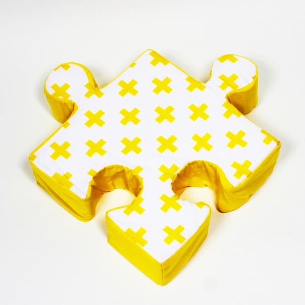 Pernă Puzzle Cross, galben 