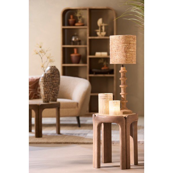 Măsuță auxiliară rotundă cu blat din piatră ø 45 cm Ali – Light & Living-image-1
