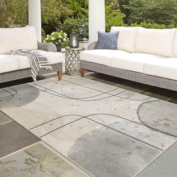 Covor tip traversă gri/crem lavabil 80x200 cm Simple Lines – Mila Home-image-2