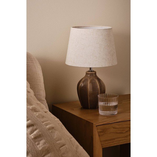 Veioză bej/maro închis din ceramică (înălțime 34 cm) Wera – Jotex-image-2
