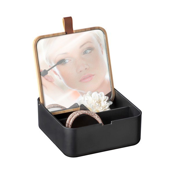 Organizator cu oglindă Wenko Bovisa, negru-image-3