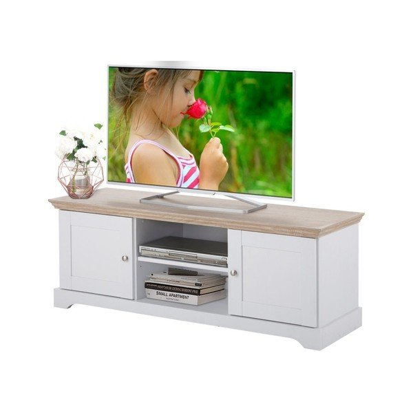 Comodă TV din lemn Støraa Anika, alb-image-4