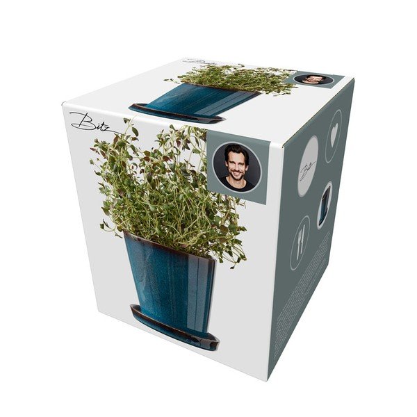 Ghiveci decorativ din gresie ø 10 cm Gastro Dark Blue/Black – Bitz-image-3